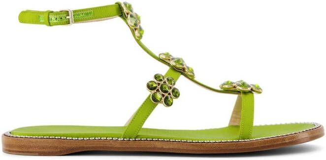 Giambattista Valli Jaipur verfraaide sandalen Groen