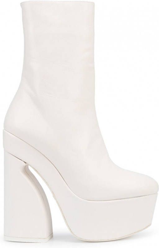 Giambattista Valli Leren laarzen Wit