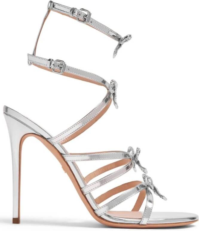 Giambattista Valli Love Bow metallic sandalen Zilver