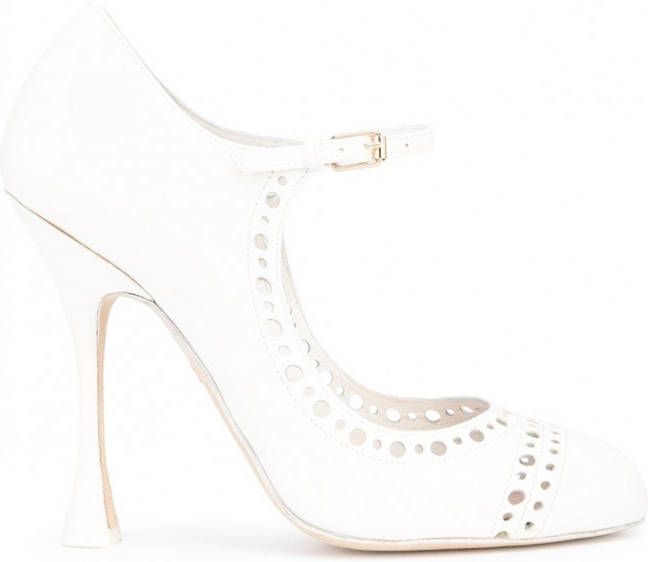 Giambattista Valli Mary-Jane leren pumps Wit