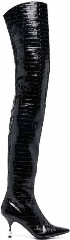 Giambattista Valli Overknee stiletto laarzen Zwart