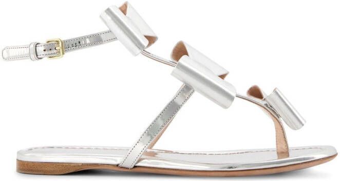 Giambattista Valli Pop-Bow sandalen Zilver