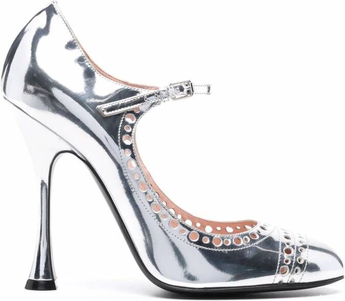 Giambattista Valli Pumps met puntige neus Zilver