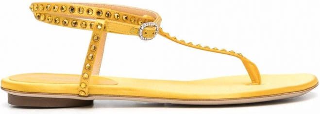 Giannico Sandalen met open neus Geel