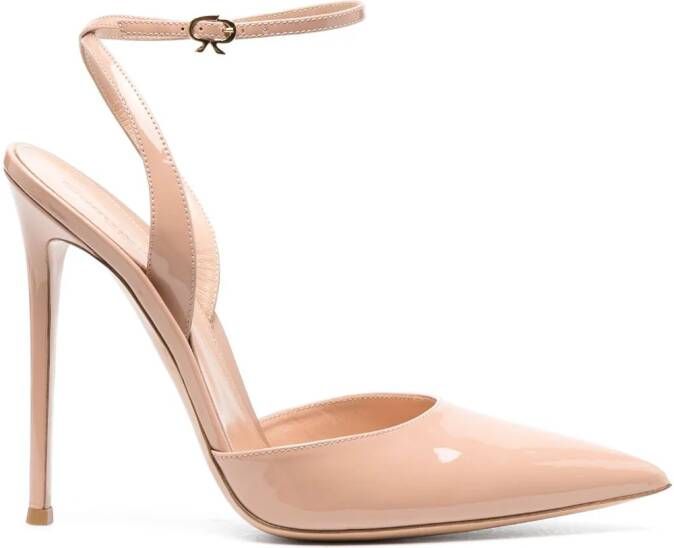 Gianvito Rossi 140mm pointed-toe leather sandals Beige
