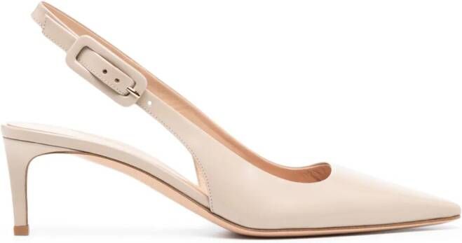 Gianvito Rossi 55mm leren slingback pumps Beige