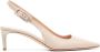 Gianvito Rossi 55mm leren slingback pumps Beige - Thumbnail 1
