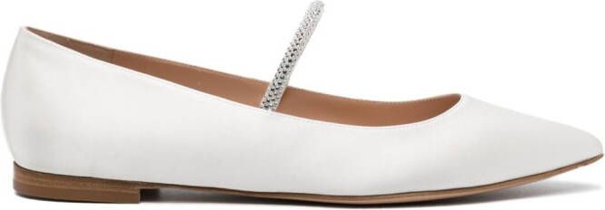 Gianvito Rossi 15 mm ballerina's met gekruiste bandjes Wit