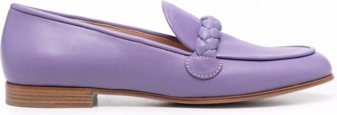 Gianvito Rossi Belem gevlochten loafers Paars