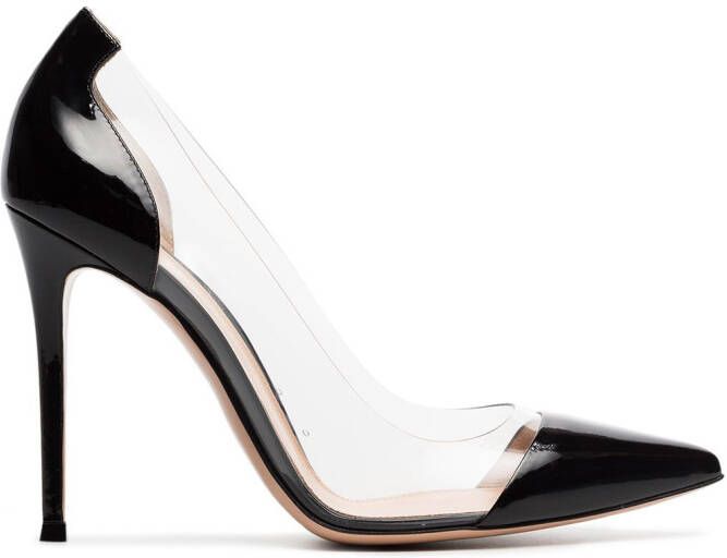 Gianvito Rossi black and transparent plexi 105 PVC pumps Zwart