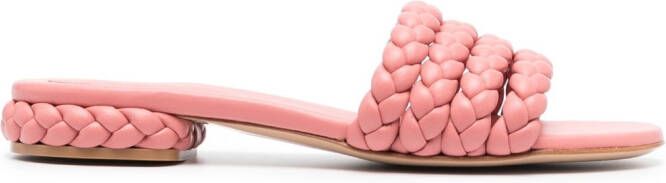 Gianvito Rossi Boemia sandalen van gevlochten leer Roze