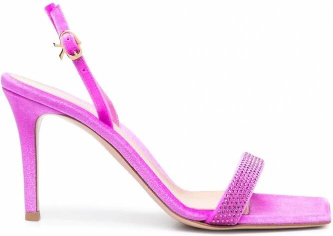 Gianvito Rossi Britney sandalen verfraaid met stras Roze