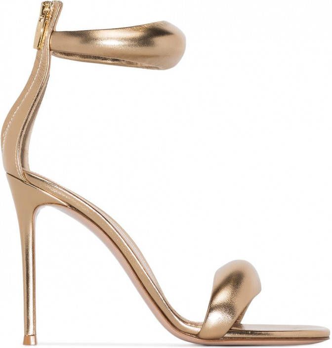 Gianvito Rossi 105 mm Bijoux leren sandalen Goud