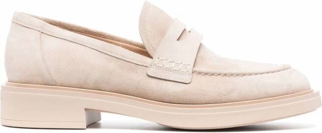 Gianvito Rossi Harris suède loafers Beige