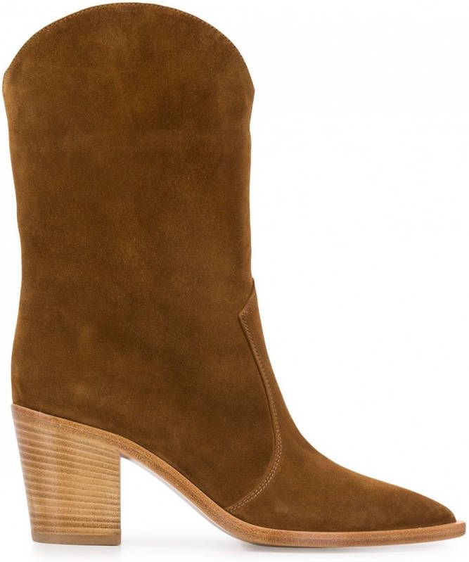 Gianvito Rossi Cowboylaarzen met houten hak Bruin