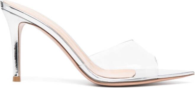 Gianvito Rossi 85 mm Elle sandalen met doorzichtig bandje Wit