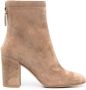 Gianvito Rossi Enkellaarzen met blokhak Beige - Thumbnail 1