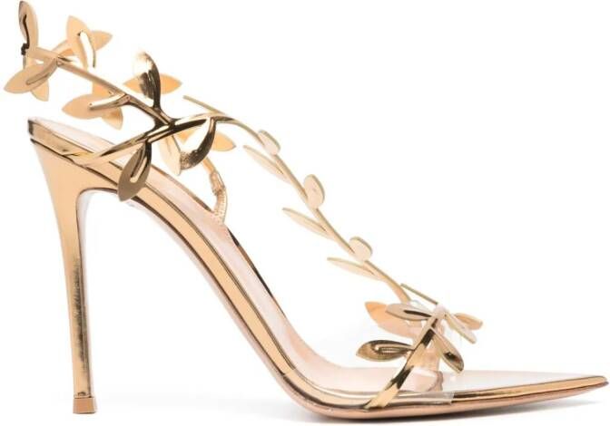 Gianvito Rossi Flavia leren sandalen Goud