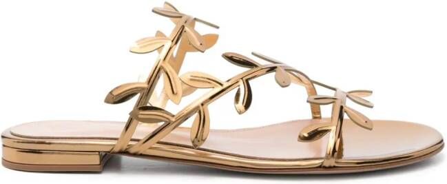 Gianvito Rossi Flavia leren sandalen Goud