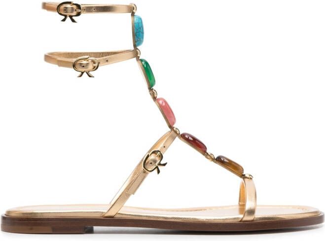 Gianvito Rossi Sandalen verfraaid met edelstenen Goud