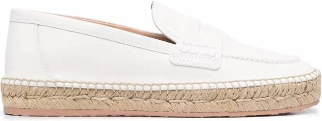 Gianvito Rossi Geweven raffia espadrilles Wit