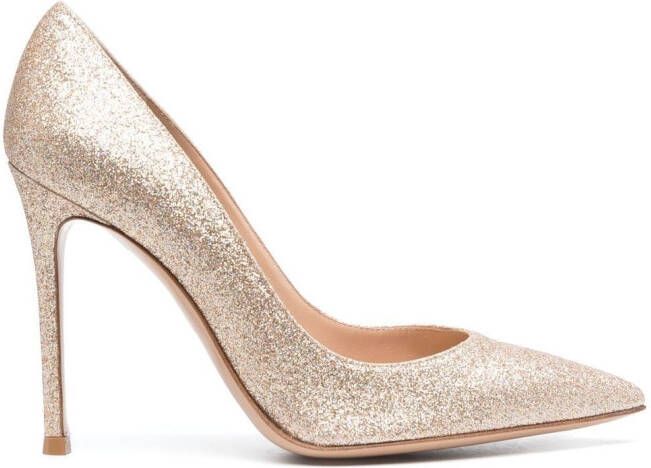 Gianvito Rossi Gianvito pumps met glitter Goud