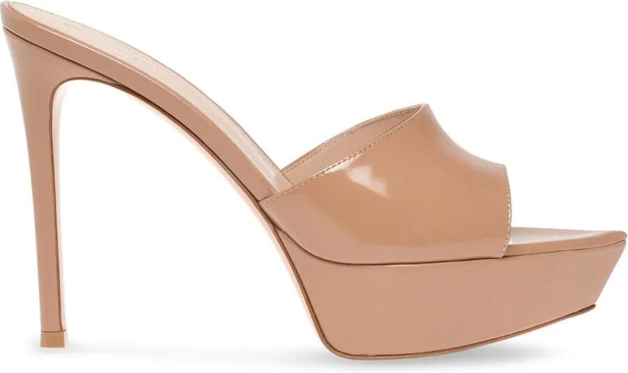 Gianvito Rossi 100 mm Dasha sandalen met plateauzool en puntige neus Bruin