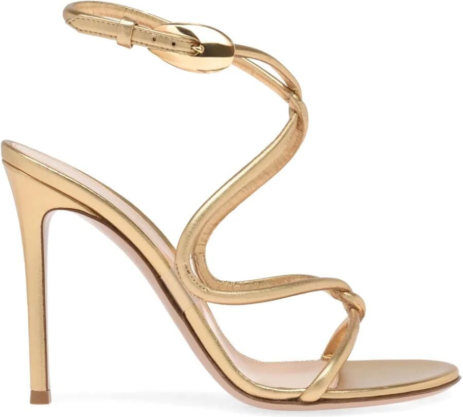 Gianvito Rossi 105 mm Black Mamba sandalen Goud