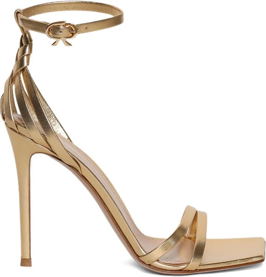 Gianvito Rossi 105 mm sandalen met gevlochten enkelbandje Goud
