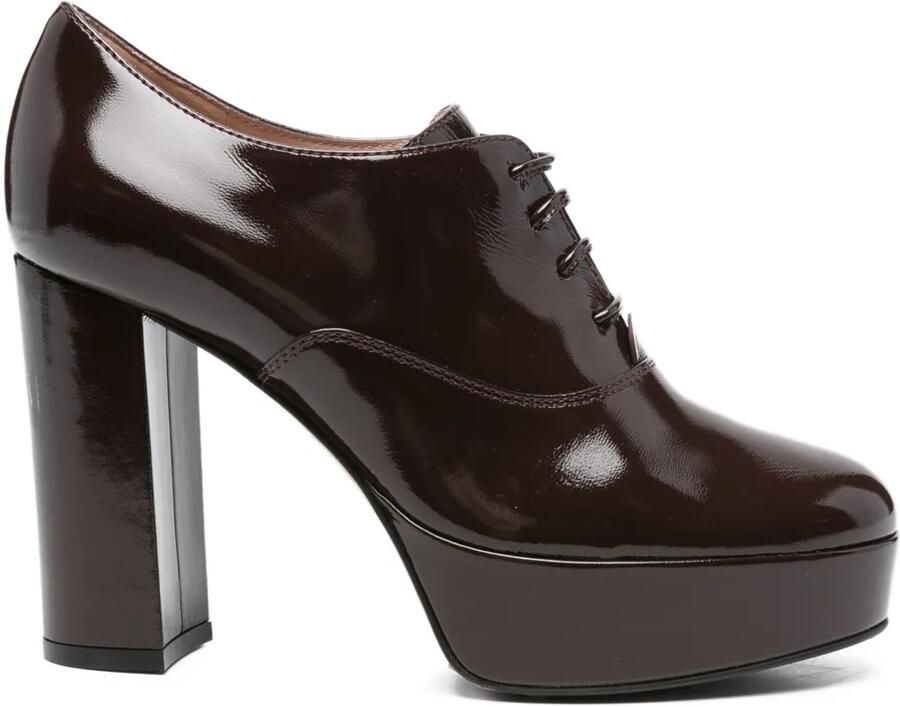Gianvito Rossi 105 mm Vicky pumps met plateauzool en veters Rood