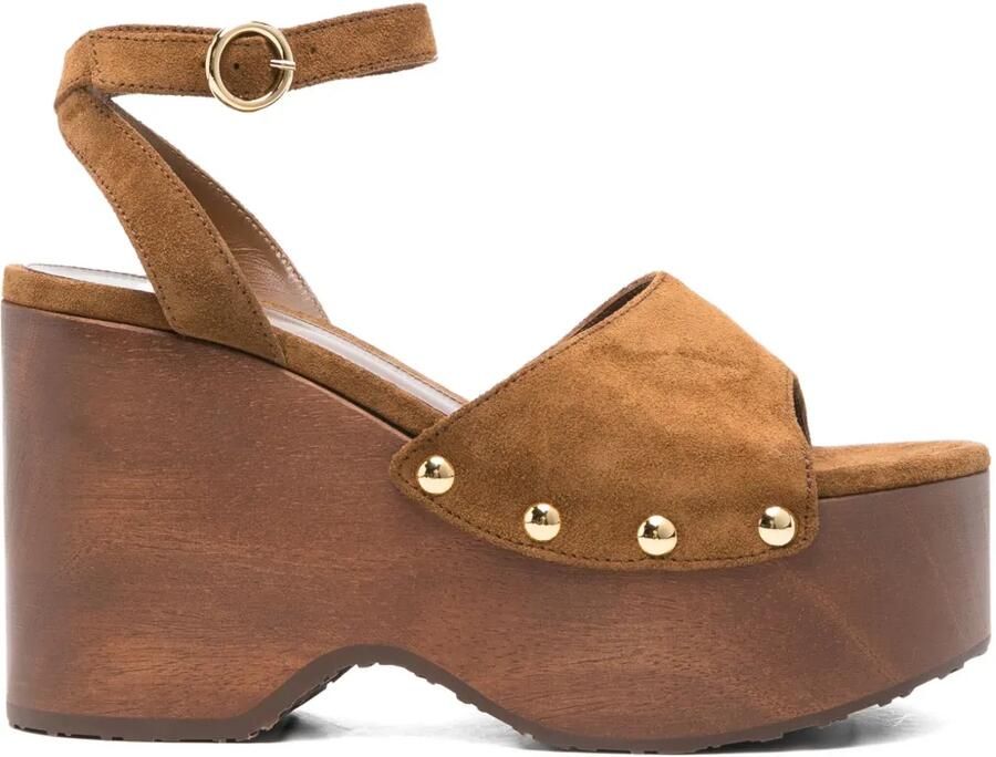 Gianvito Rossi 115 mm sandalen met sleehak Bruin