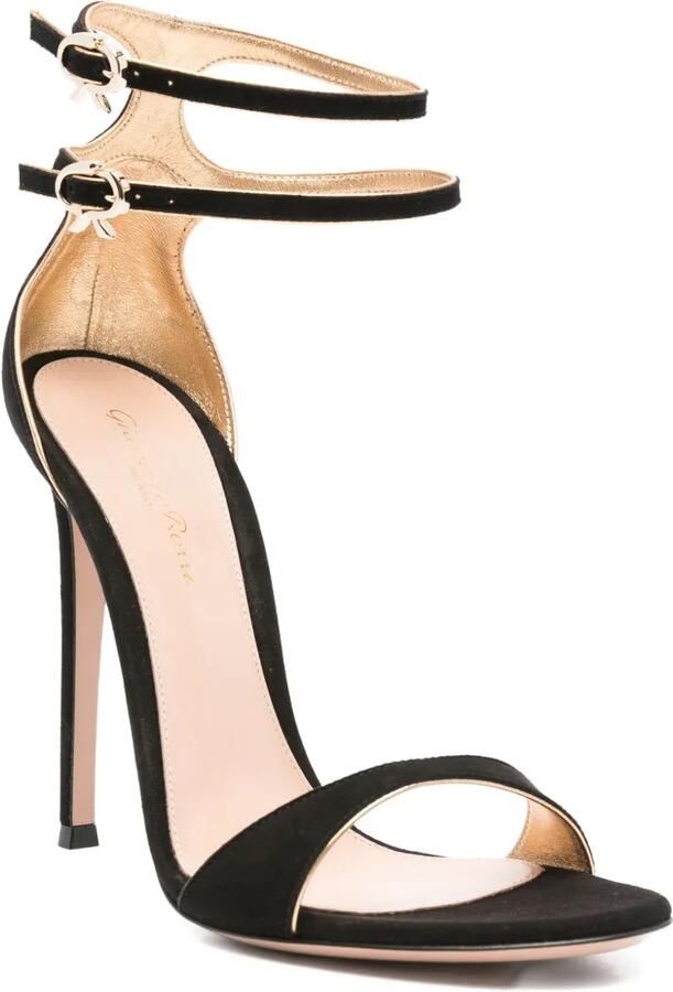 Gianvito Rossi 115 mm Victorine stiletto sandalen met dubbele gesp Zwart - Foto 2