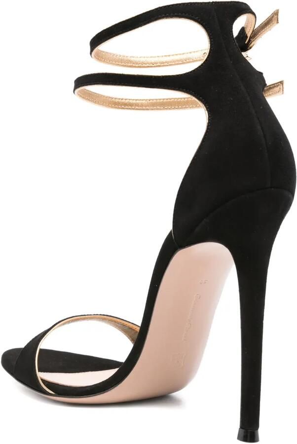 Gianvito Rossi 115 mm Victorine stiletto sandalen met dubbele gesp Zwart - Foto 3
