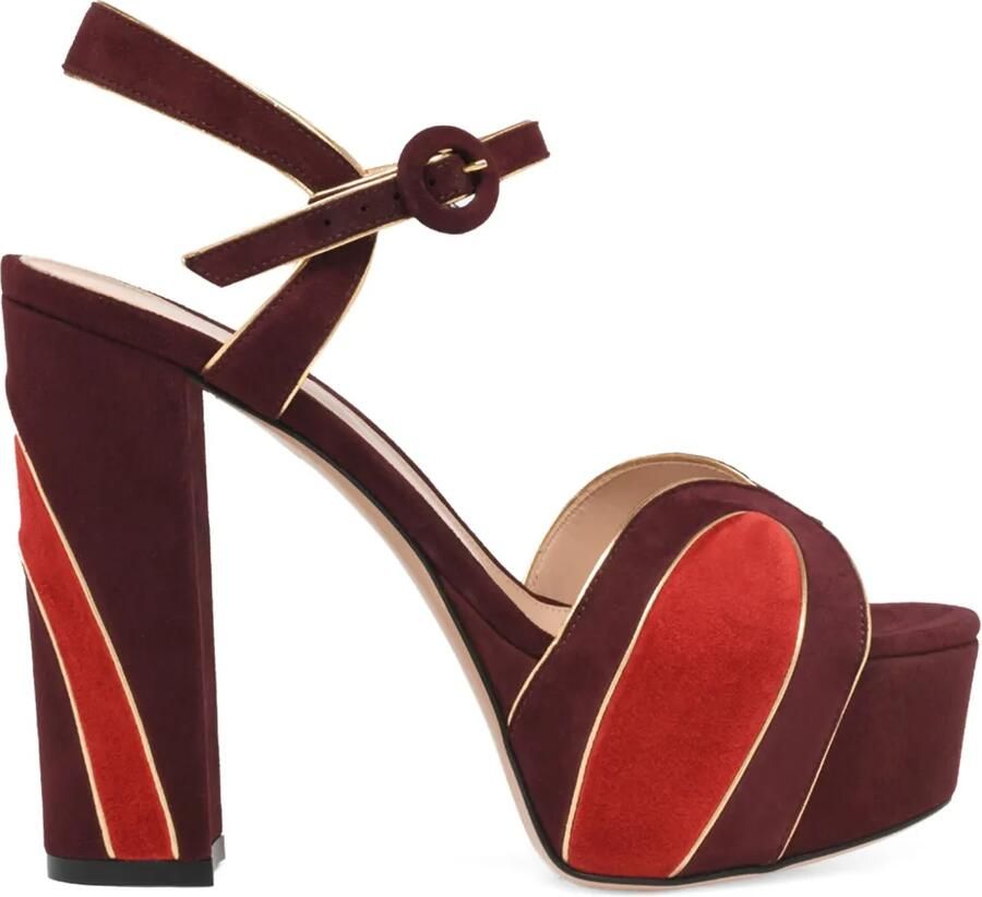 Gianvito Rossi 125 mm Tamara sandalen met plateauzool en hak Bruin