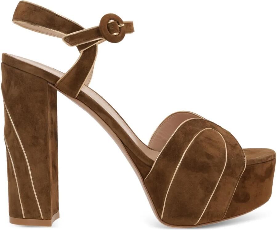 Gianvito Rossi 125mm sandalen met plateauzool en enkelbandje Bruin