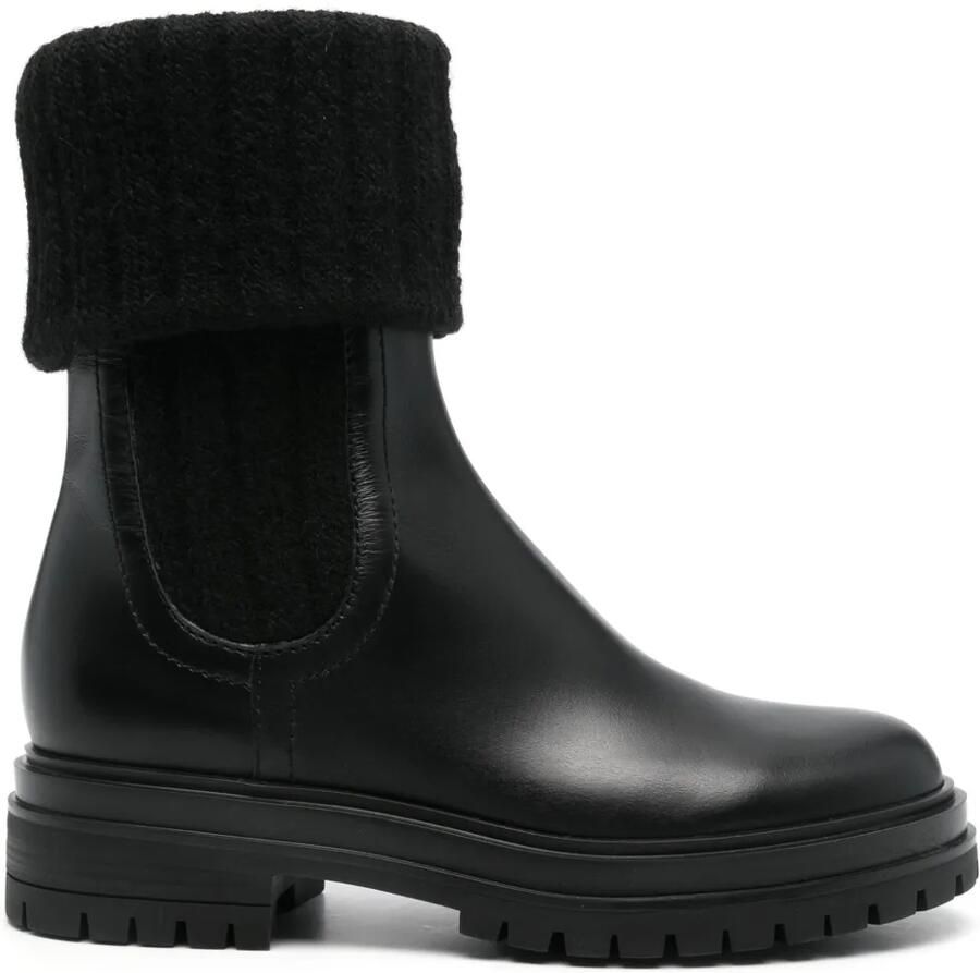 Gianvito Rossi 45 mm enkellaarzen met omslag Zwart
