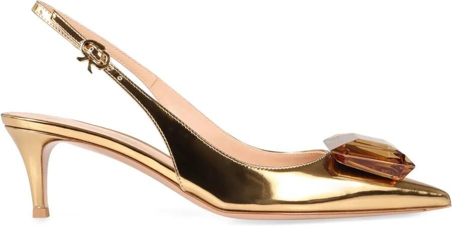 Gianvito Rossi 50 mm slingback pumps Goud