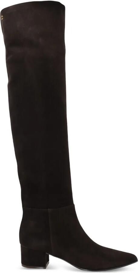 Gianvito Rossi 50 mm suède knielaarzen Bruin