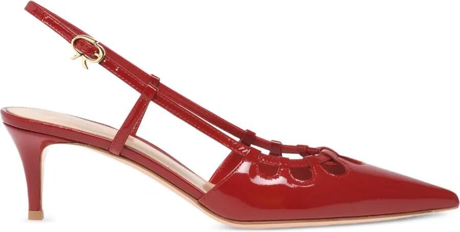 Gianvito Rossi 55 mm Eloise pumps met uitgesneden details Rood
