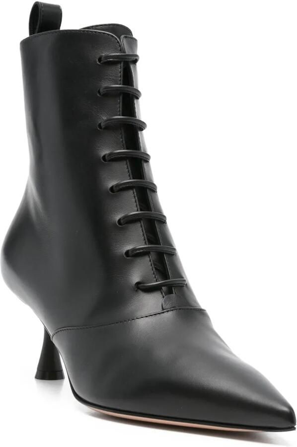 Gianvito Rossi 55 mm Morganne laarzen met puntige neus en veters Zwart - Foto 3
