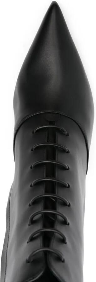 Gianvito Rossi 55 mm Morganne laarzen met puntige neus en veters Zwart - Foto 4