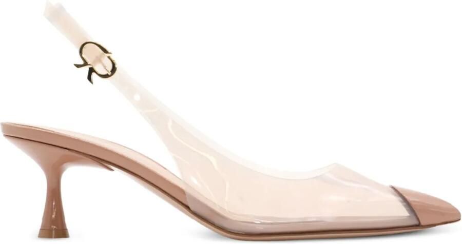 Gianvito Rossi 55 mm Plexi slingback pumps Beige