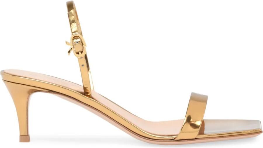 Gianvito Rossi 55 mm Ribbon leren sandalen Goud - Foto 1