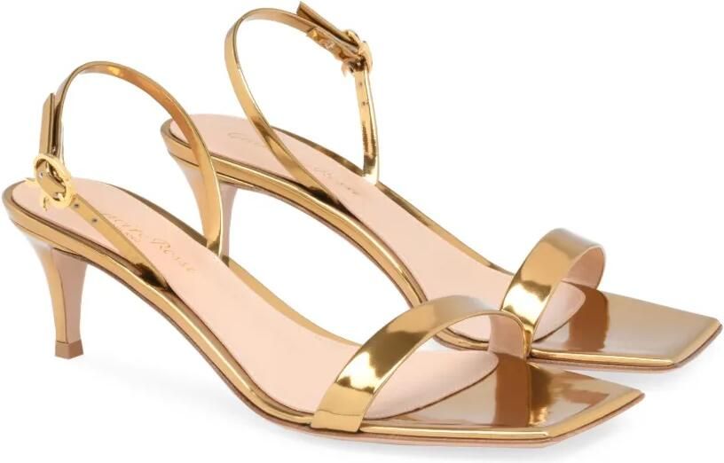 Gianvito Rossi 55 mm Ribbon leren sandalen Goud - Foto 3