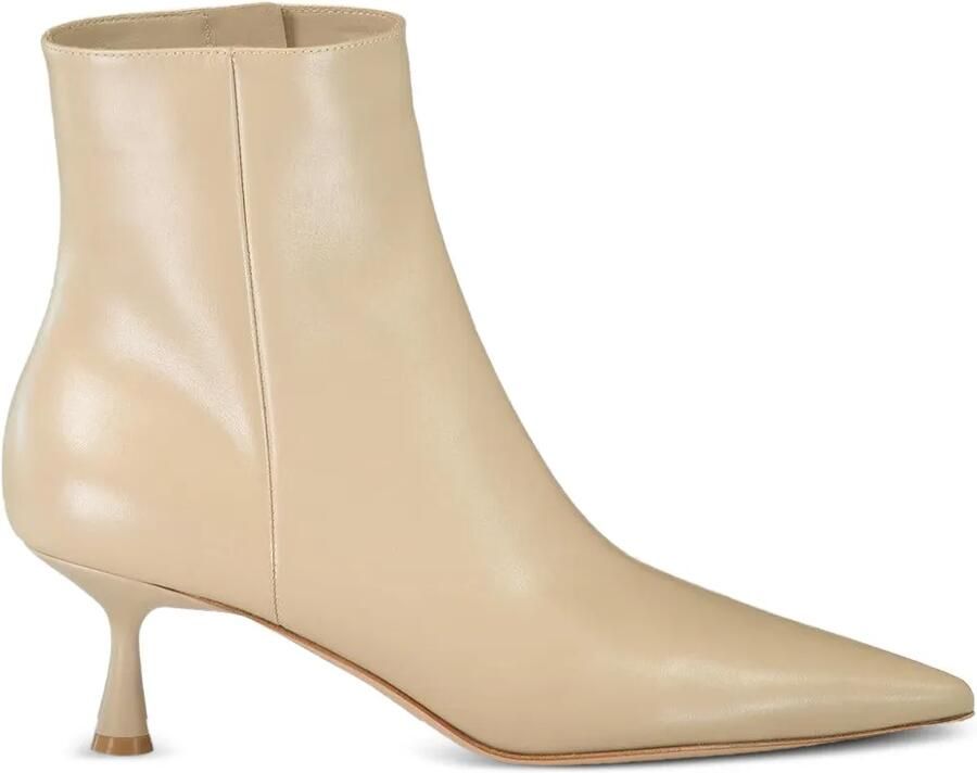 Gianvito Rossi 55mm Murray enkellaarzen met puntige neus Beige