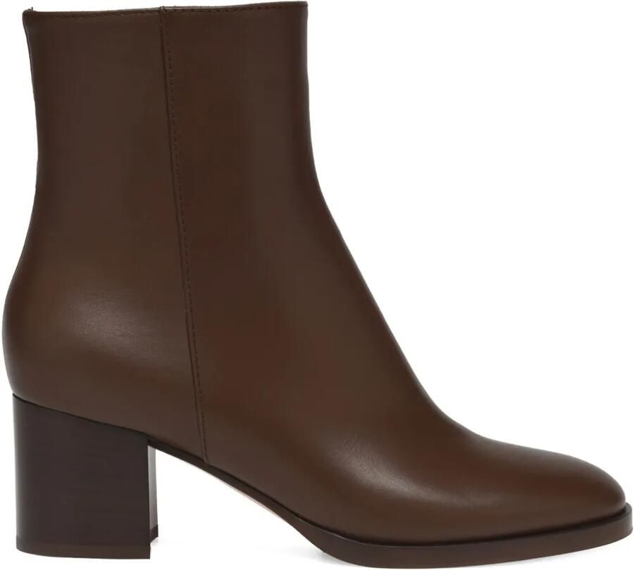 Gianvito Rossi 60 mm Santiago enkellaarzen met blokhak Bruin