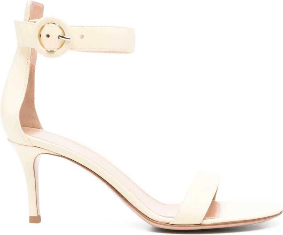 Gianvito Rossi 65 mm Portofino leren sandalen met enkelbandje Beige