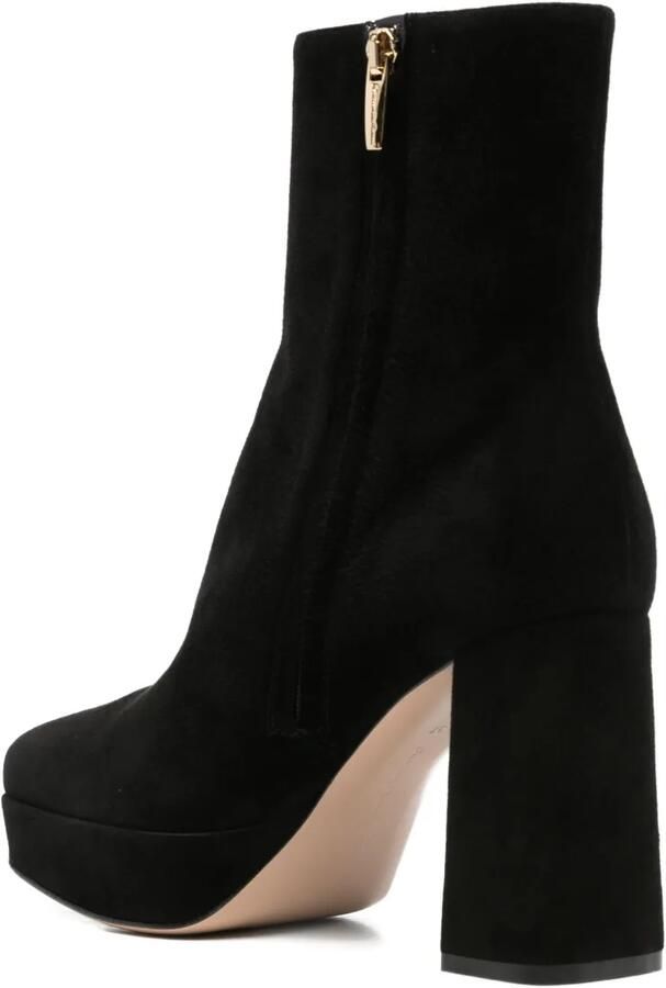 Gianvito Rossi 70 mm Holly suède laarzen met plateauzool Zwart