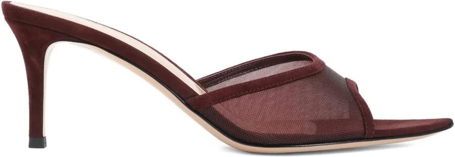 Gianvito Rossi 70 mm leren muiltjes met hak Rood