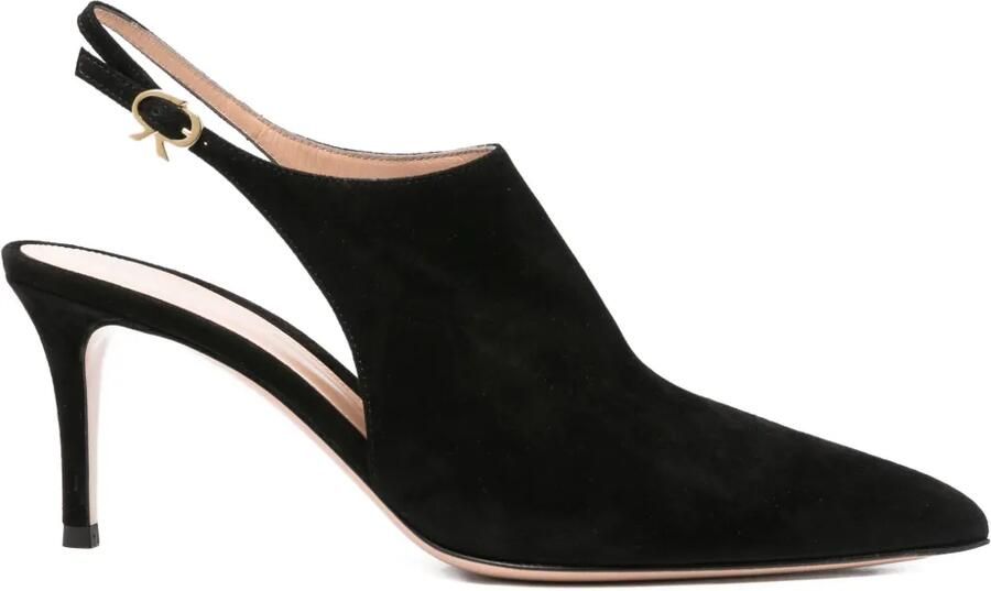 Gianvito Rossi 80 mm slingback pumps met puntige neus Zwart